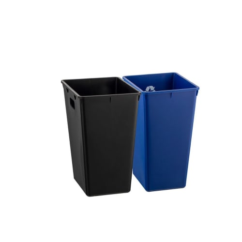 Cordoba Wastebasket Recycle Liners Set, 8 Quart, Black and Blue
